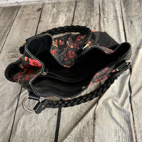 Apt. 9 Black Floral Shoulder Bag, Pre-owned - Picture 4 of 4